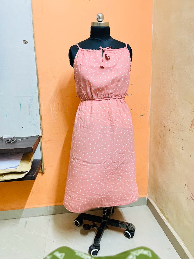 Pink Dress Polka Dot Xl Size