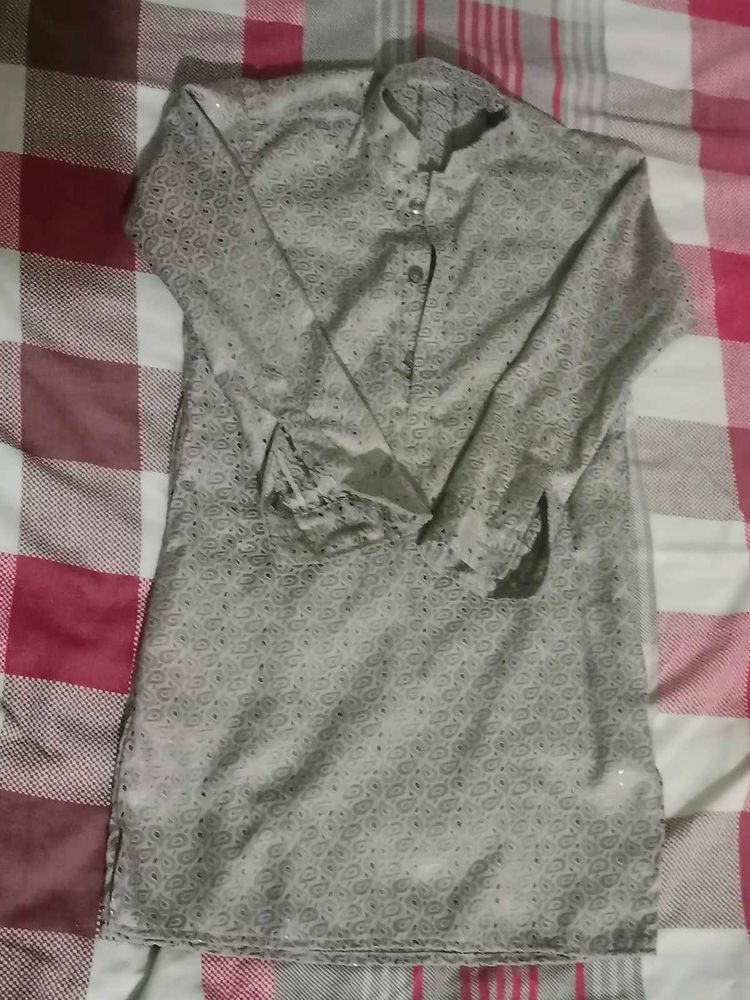 Pink Patterned Kurta