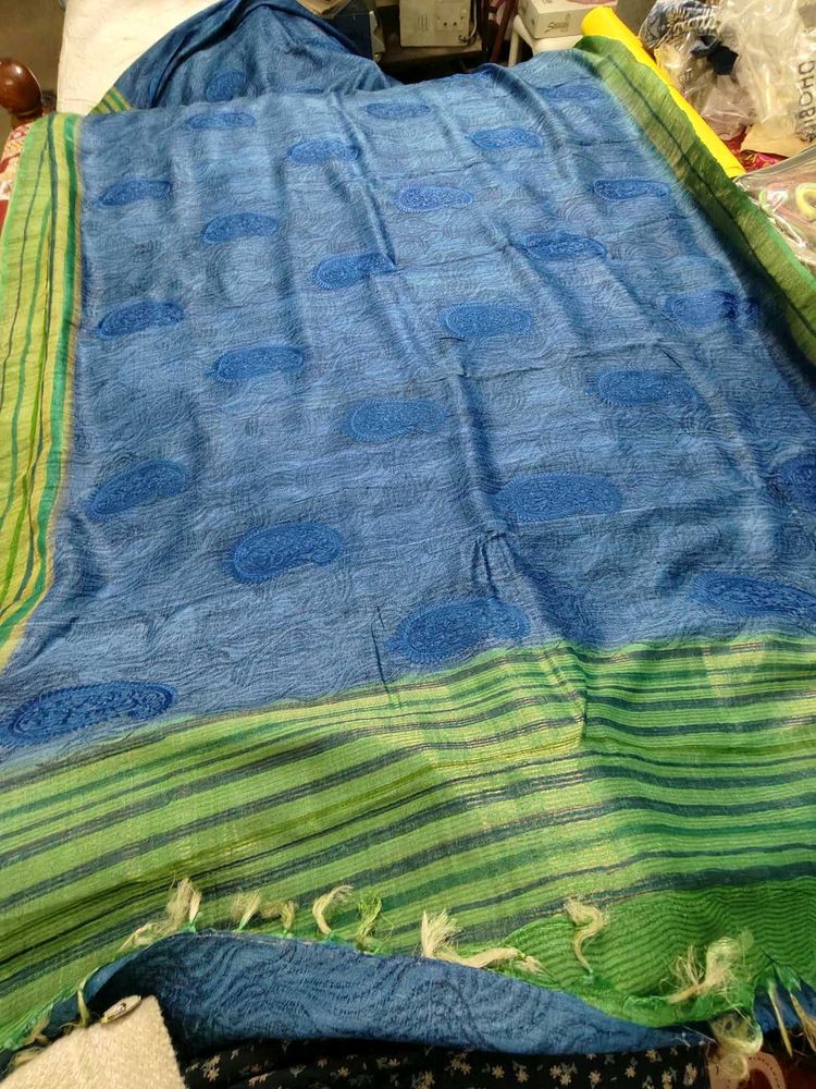 Elegant Blue &amp; Green Saree