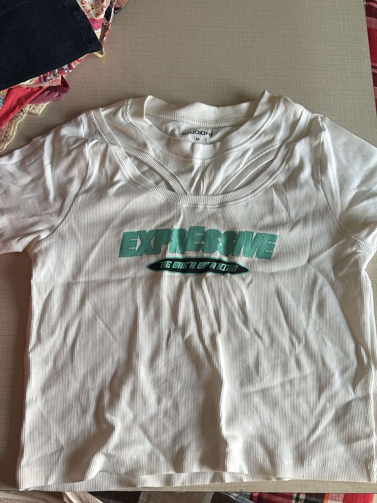 White 'Expressive' Graphic Tee