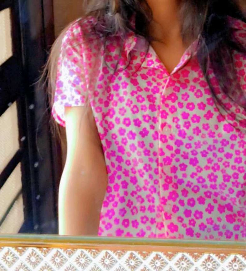 Pink Floral Button-Down Shirt