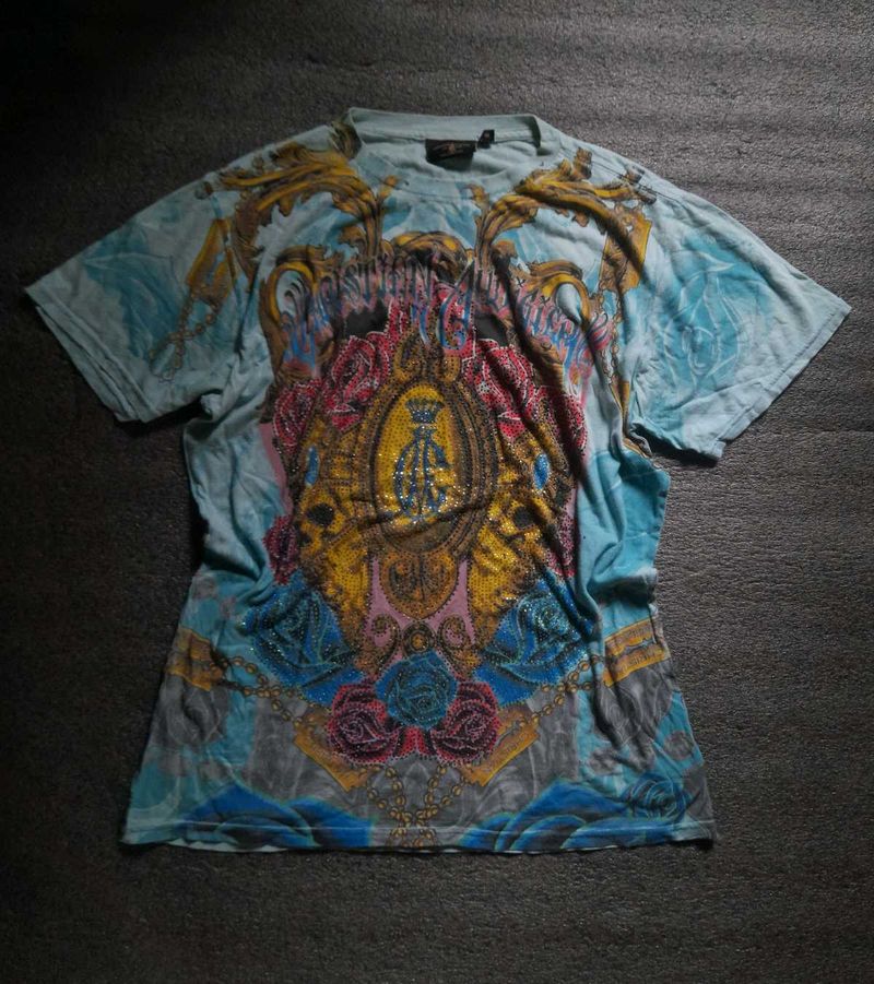 RARE VINTAGE ED HARDY CHRISTIAN AUDIGIER TSHIRT