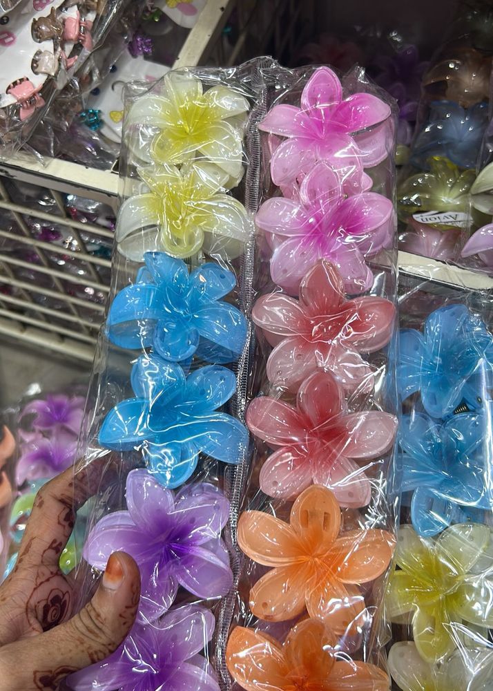 Flower Hair Clips - Set Of 12