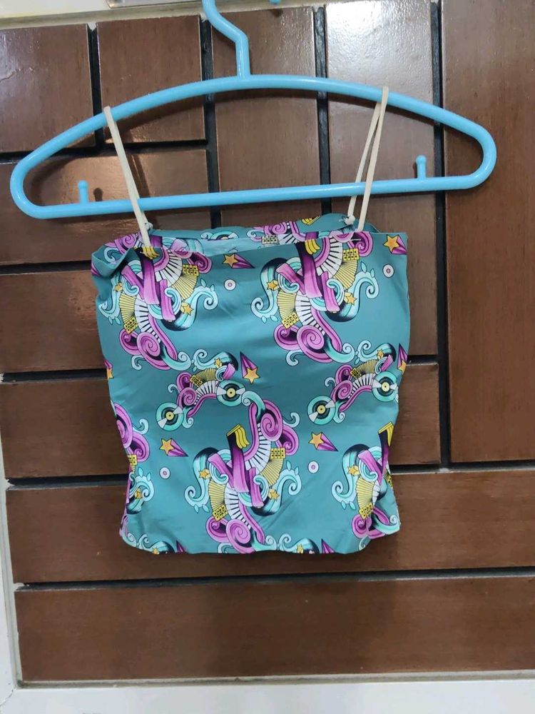 Graphic Print Tube Top