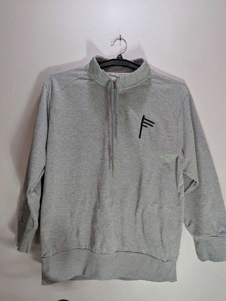 Gray Pullover Sweatshirt Unisex