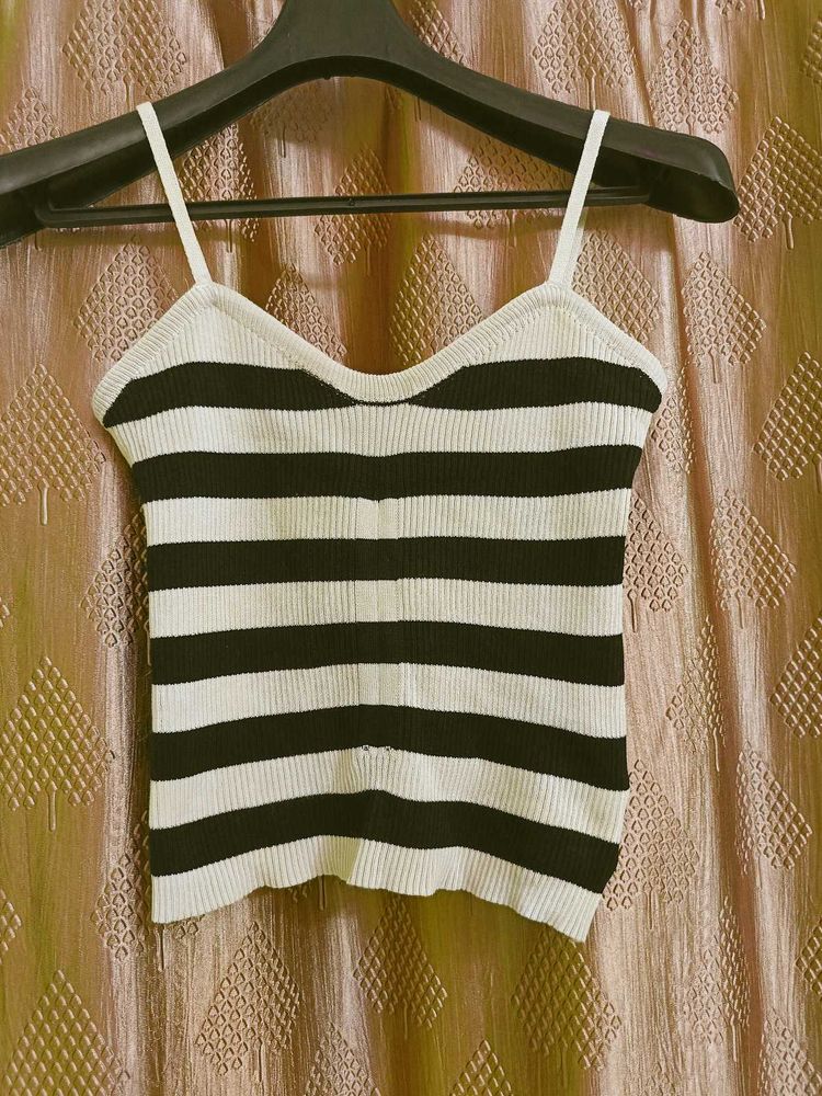 Striped Knit Crop Top