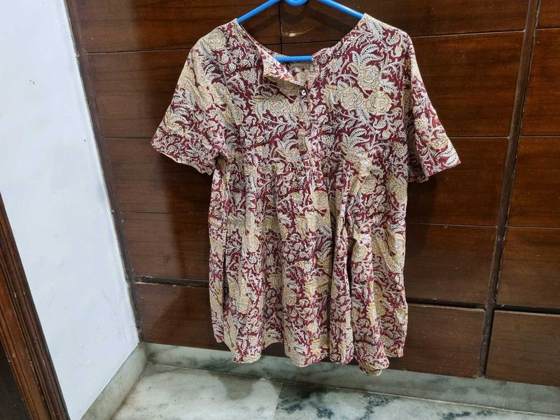 Kalamkari Short Kurti - L