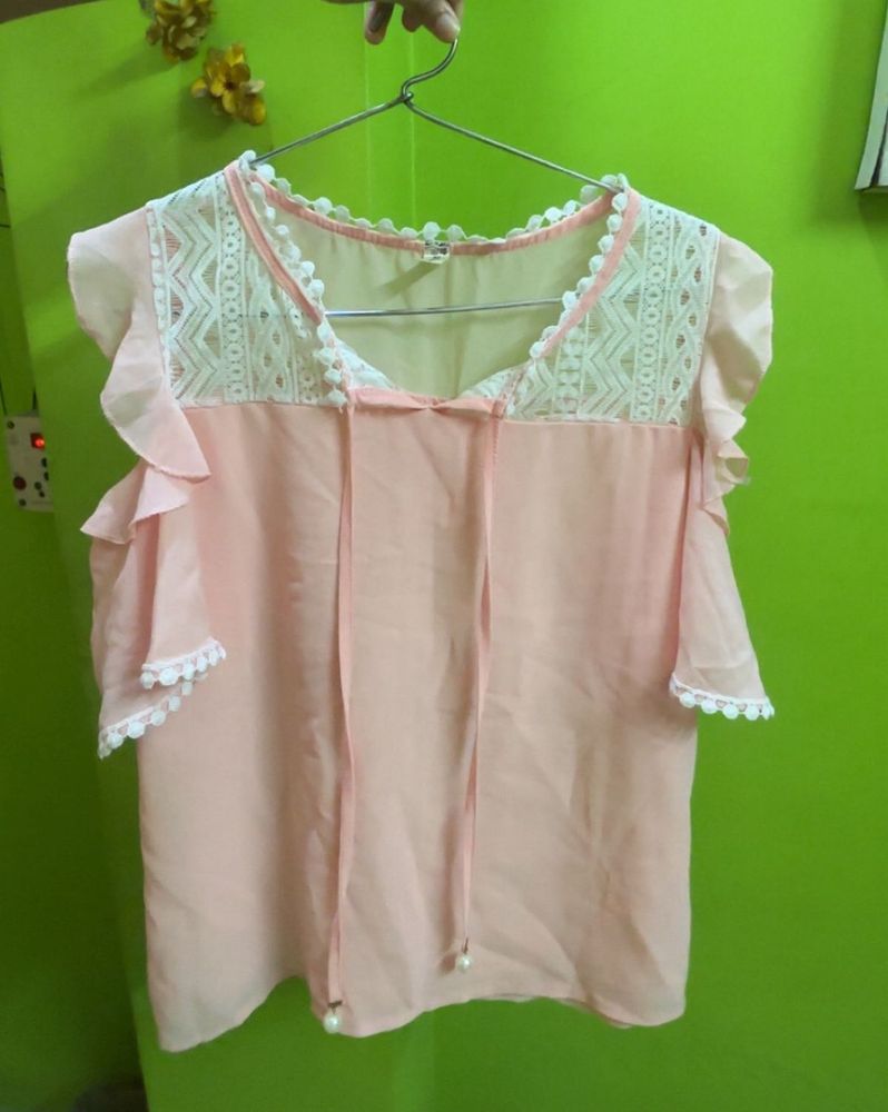 Peach Lace Top