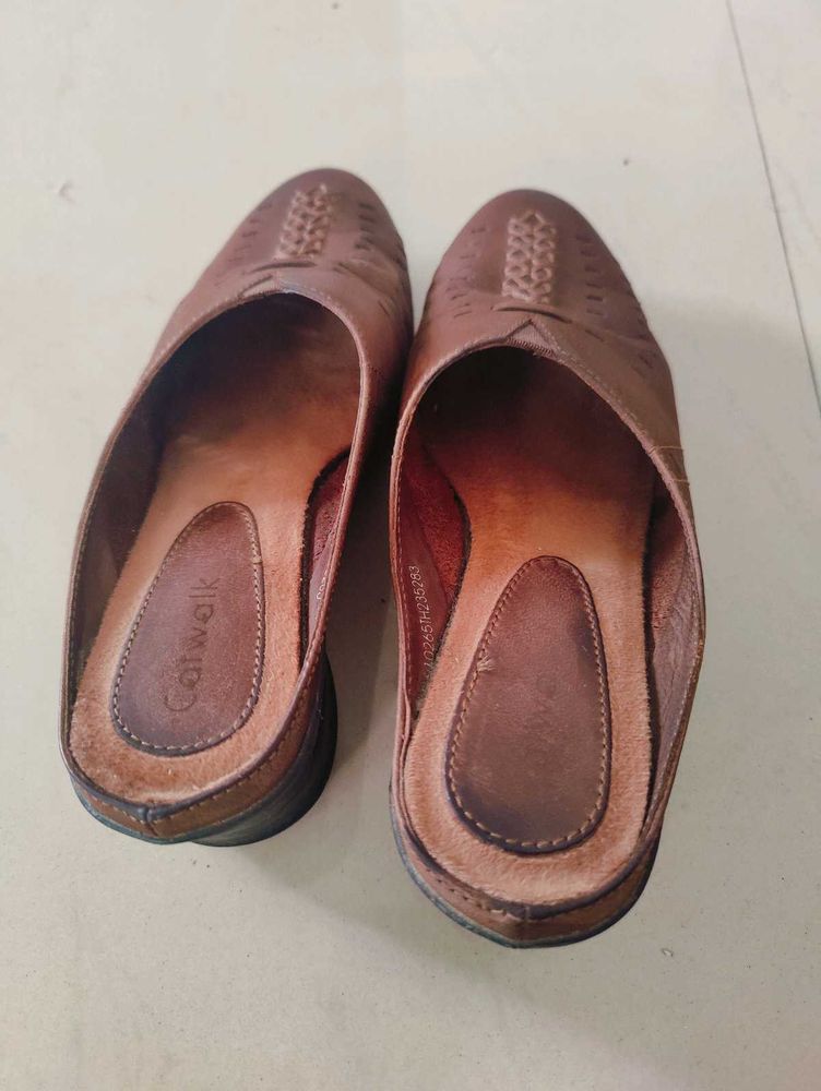 Catwalk Brown Slip-on Wedges