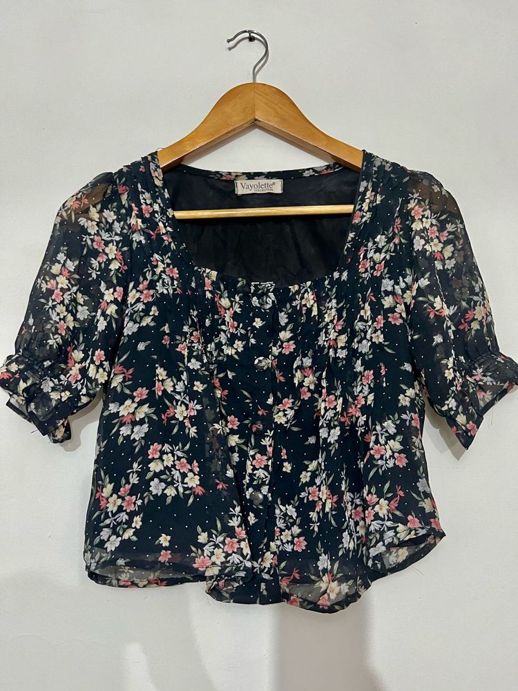 Summery Floral Crop Top