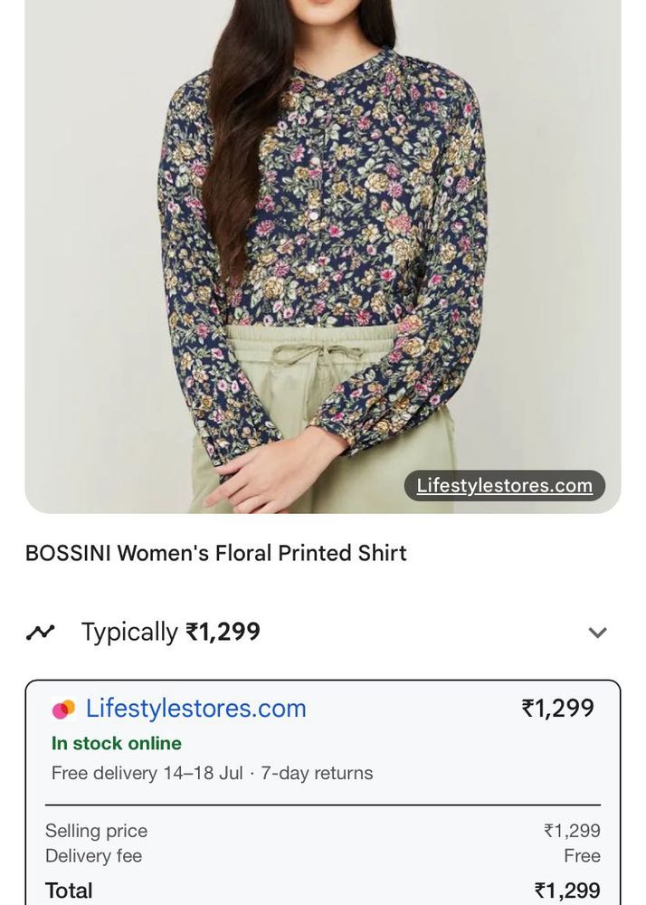 bossini Floral Print Shirt
