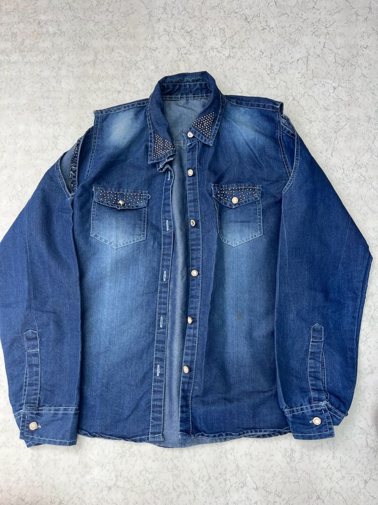 Denim Shirt with Embellishments