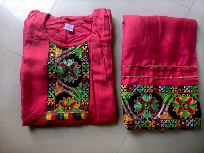 Pink Embroidered Kurta Set