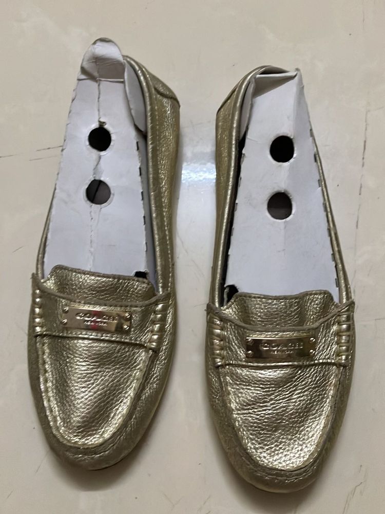 Coach Gold Loafers