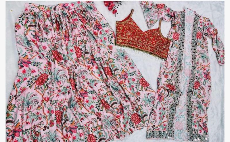 New 3 Piece Shrug Lehenga Set