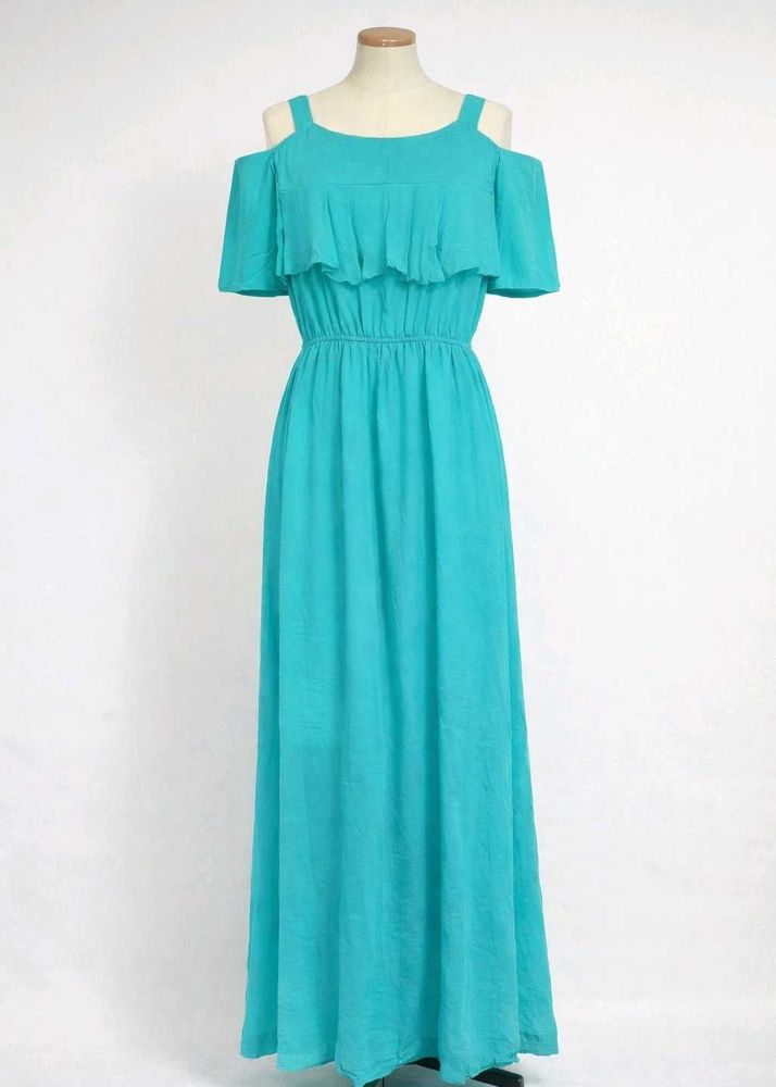 Turquoise Off-Shoulder Maxi/Beach Dress