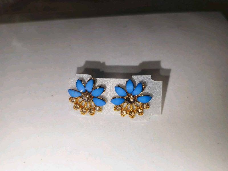 Blue Floral Earrings