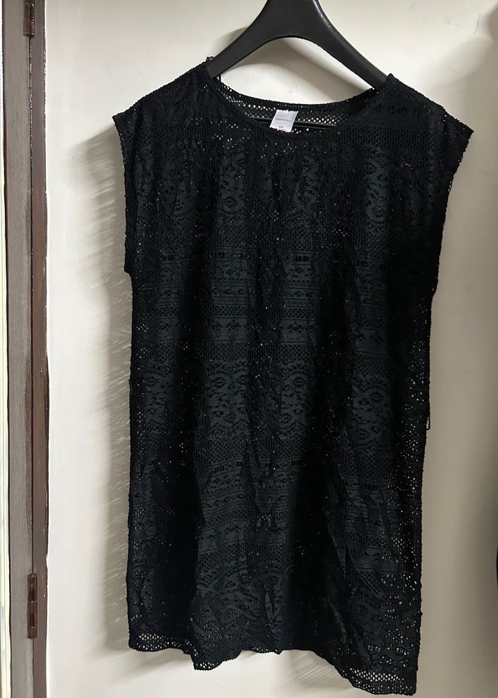 Black Lace Cover-Up Dress