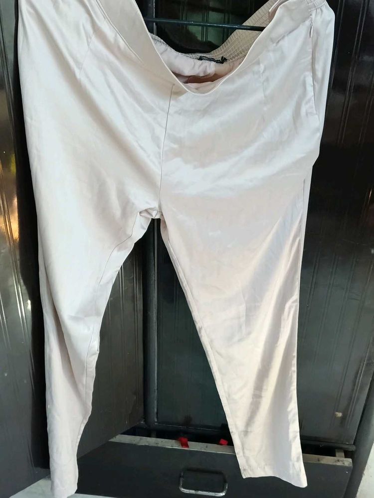 Elegant Shiny Rose gold Casual Pants