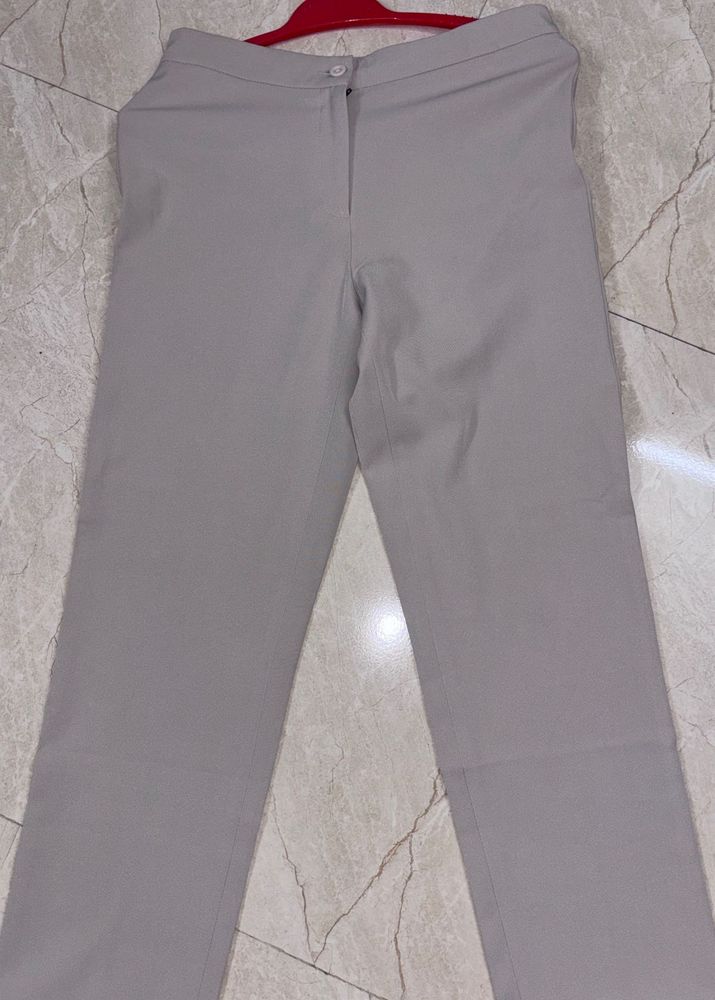 Beige Straight Leg Pants