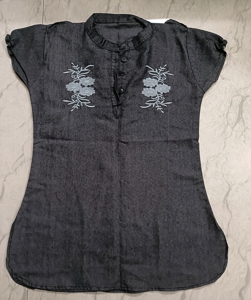 A Chambray Charcoal Tunic Top!