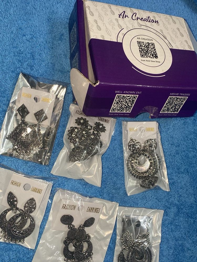 Boho Silver Tone Earring Bundle