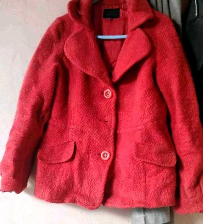 Fur Cherry Red Coat For Winter