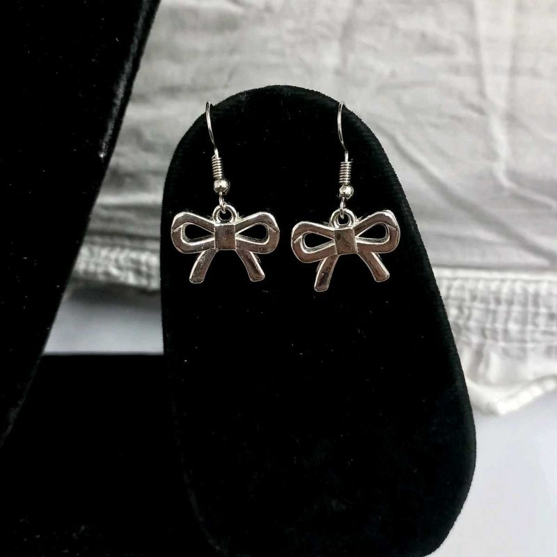 Handmade Silver Bow Earrings