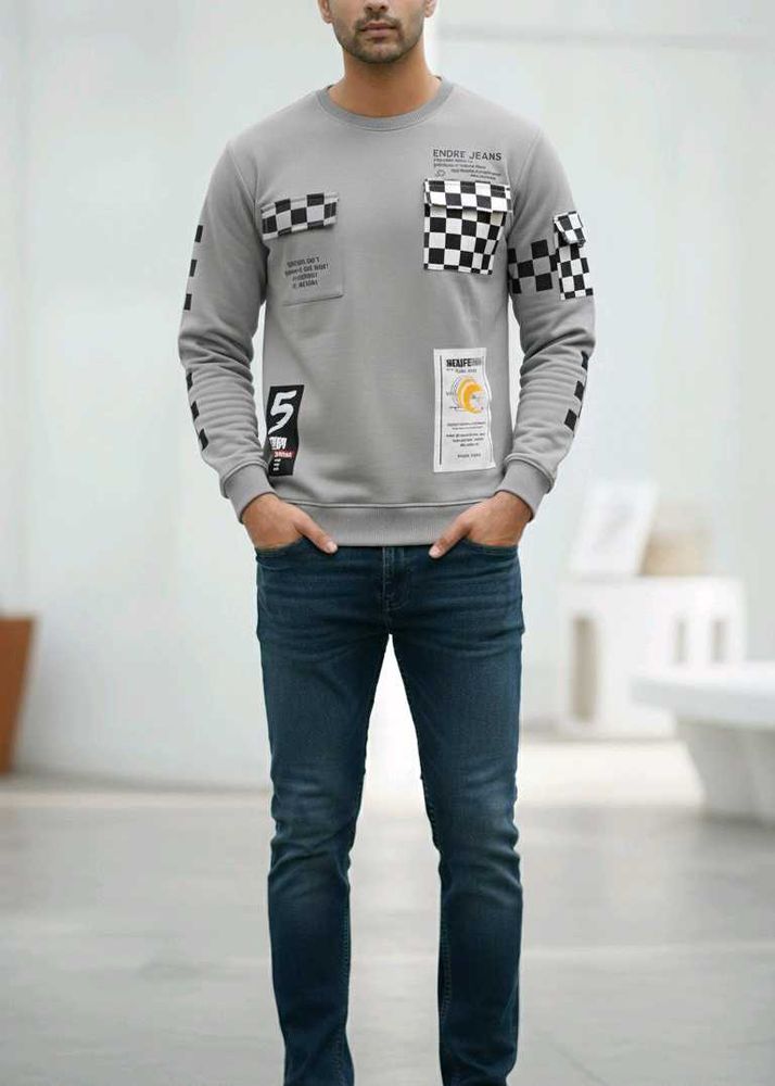 Graphic Grey Crewneck