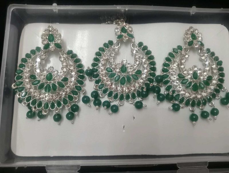 Emerald Green Indian Jewelry Set