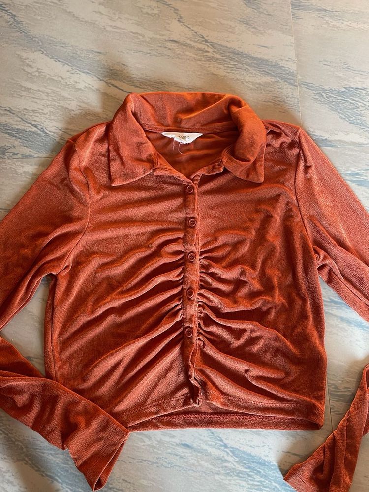 Orange shimmer Top
