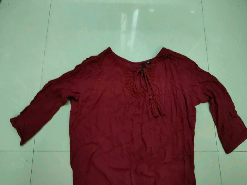Maroon Coloured Top