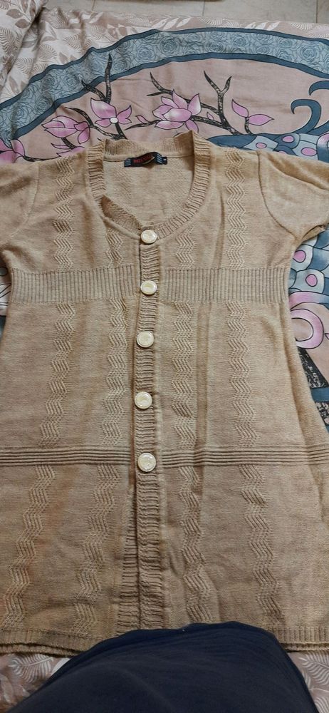 long  half sleeve Cardigan sweater