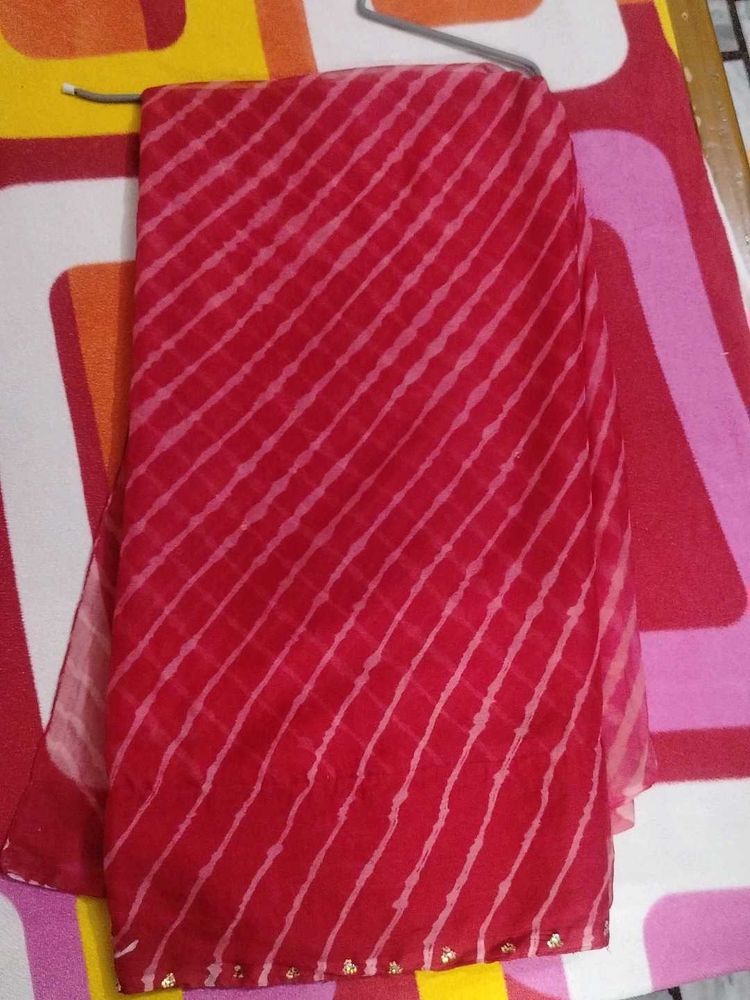 Red Striped Saree