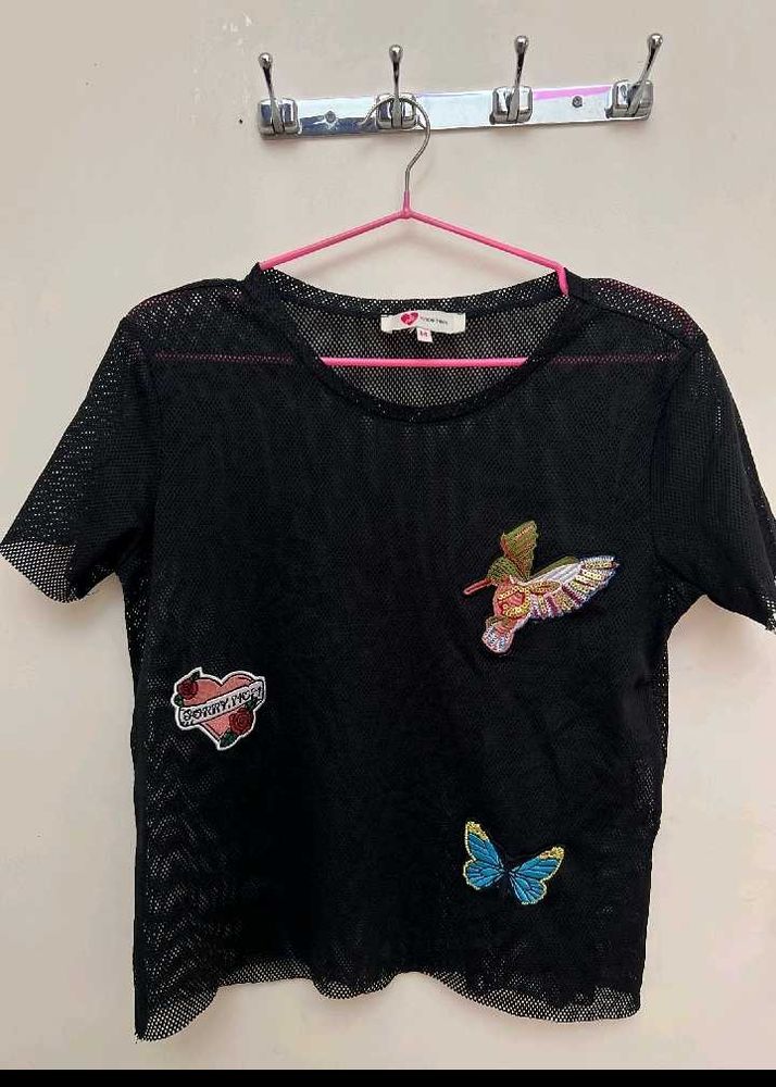 Beautiful Black Mesh Top