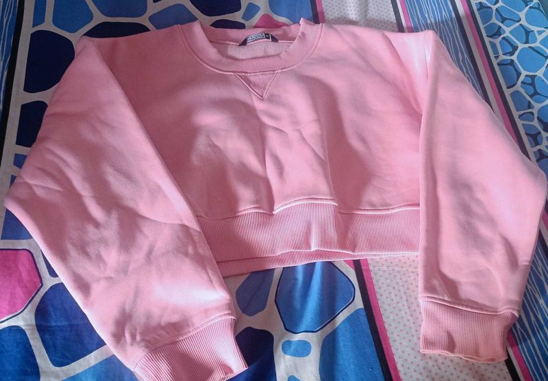 Pink Cropped Sweatshirt