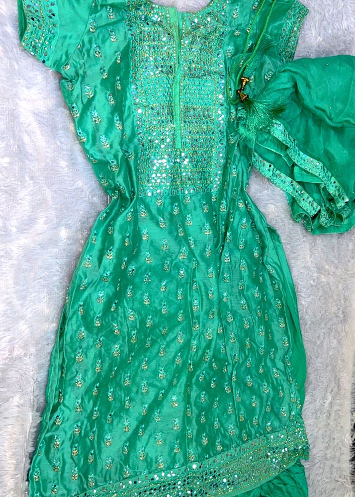 Patiala Sea Green heavily embellished suit✨🌸