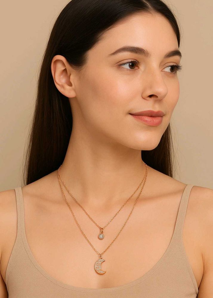 Layered Moon Necklace
