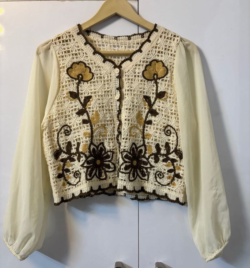 Crochet Floral Cardigan