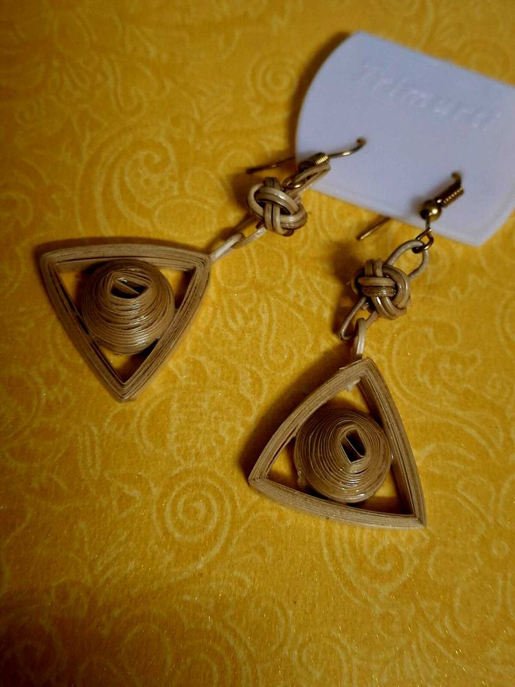 Triangle Dangle bamboo Earrings