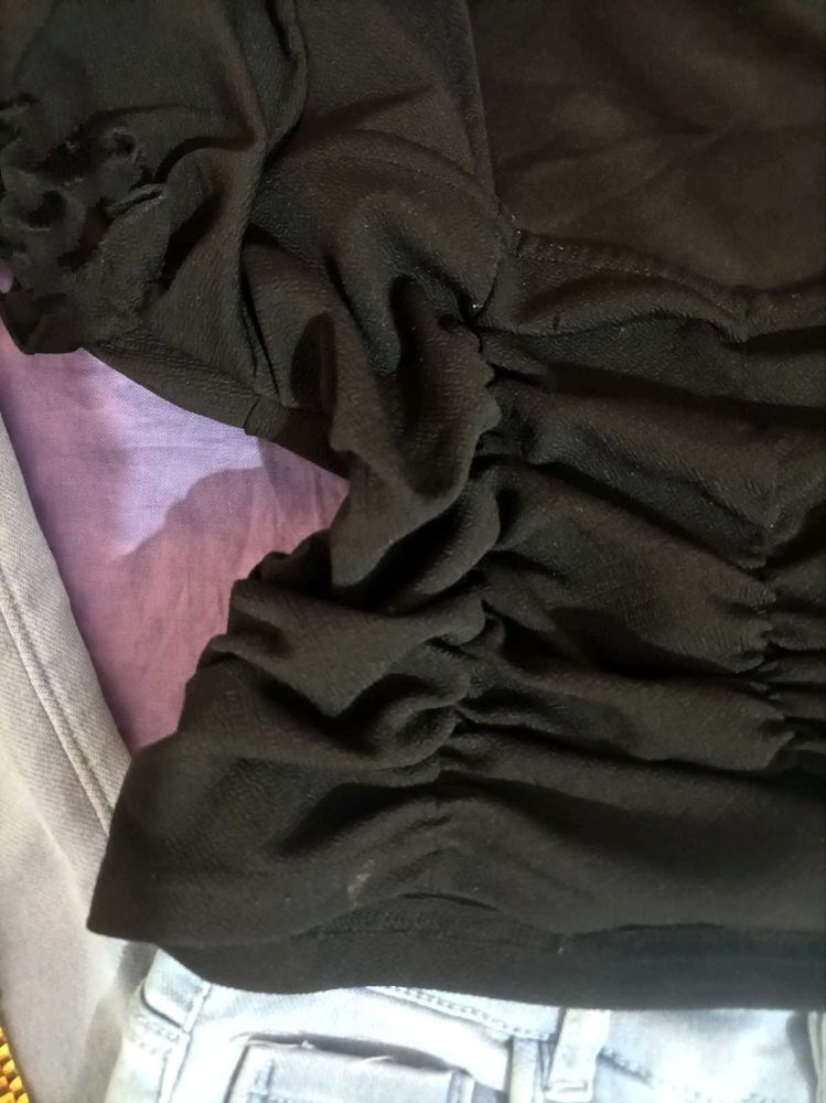 Black Sweetheart Neckline Top