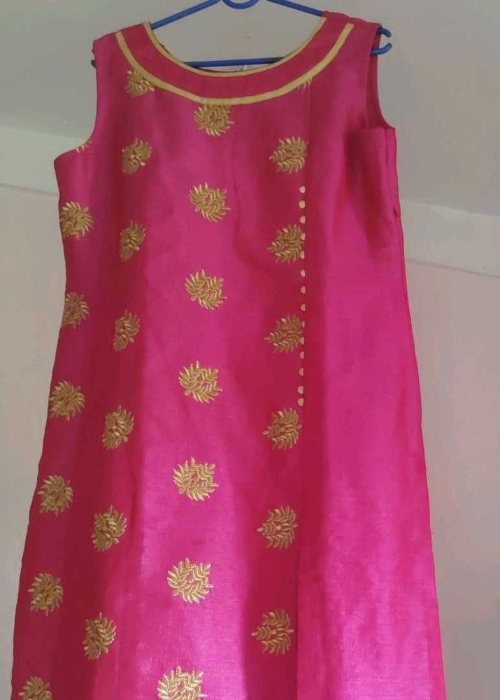 Pink Embroidered Kurta