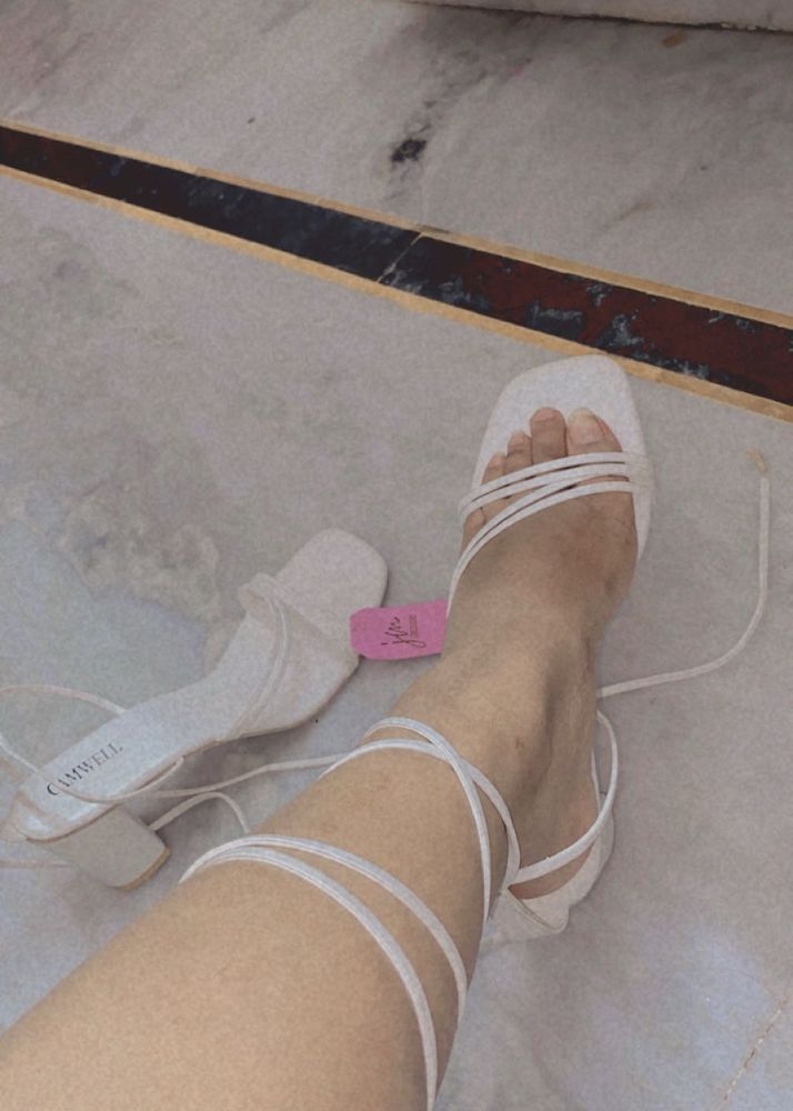 White Strappy Heels