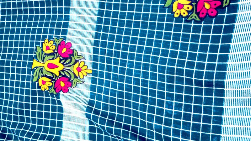 Elegant Blue Floral Saree