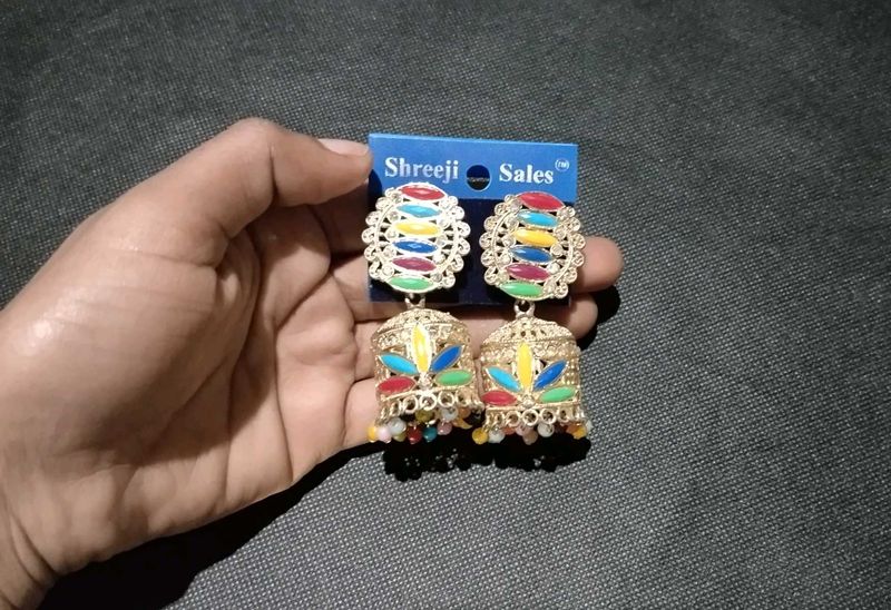 Colorful Jhumka Earrings