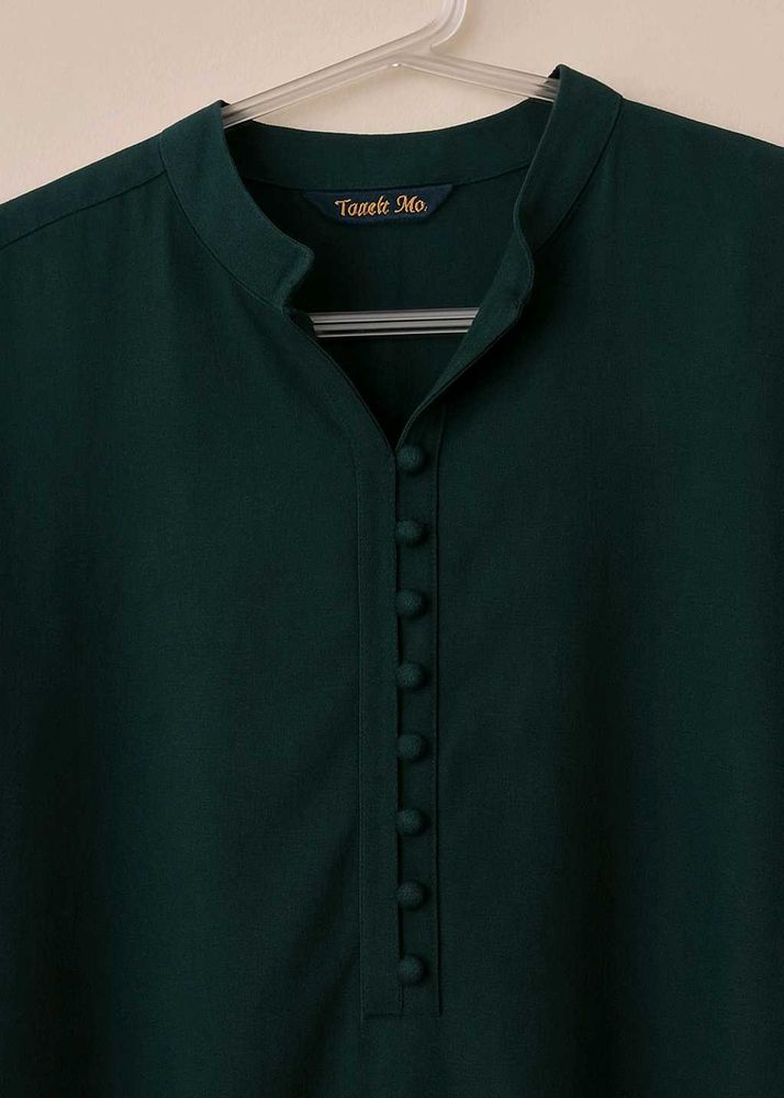 Bottled green straight fit kurti for women