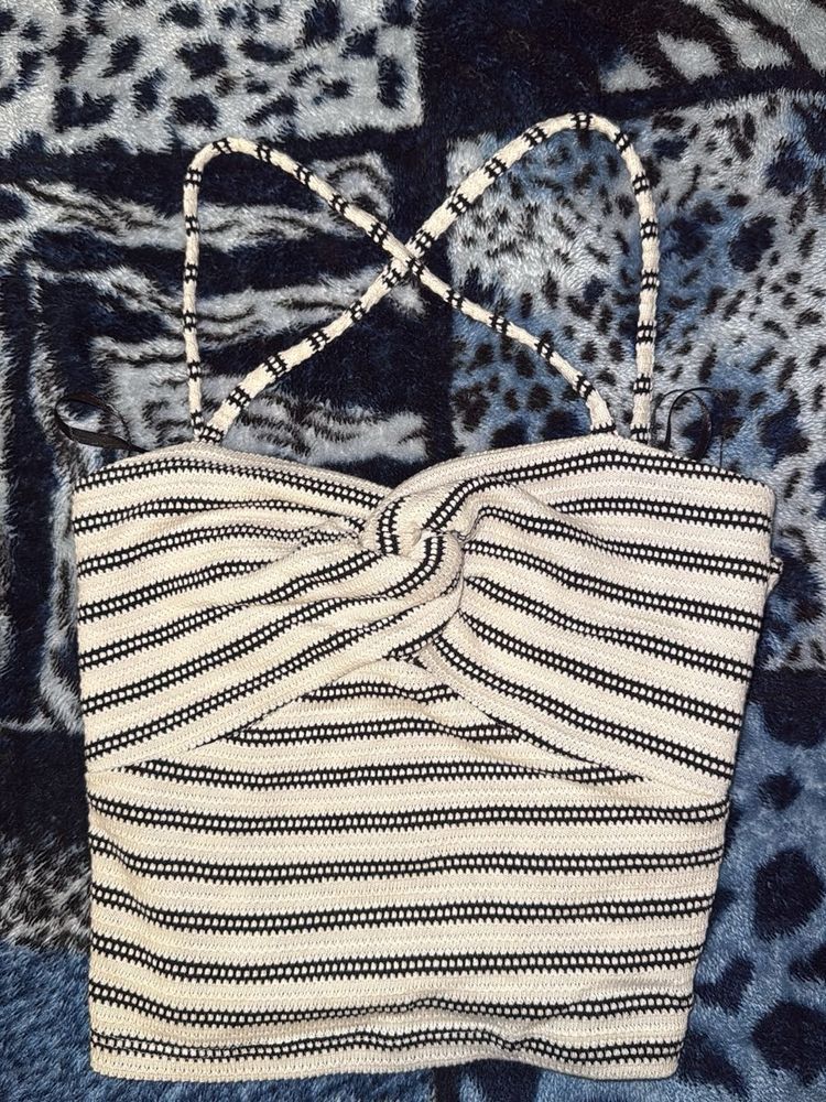 Striped Knit Crop Top
