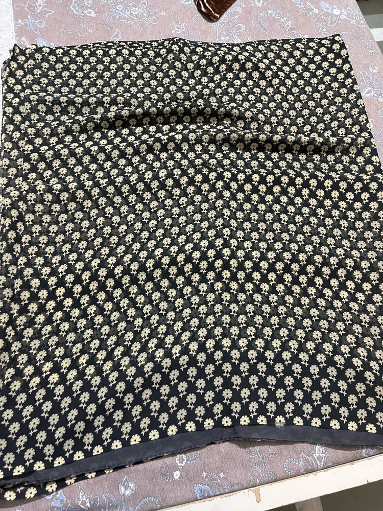 Georgette black saree