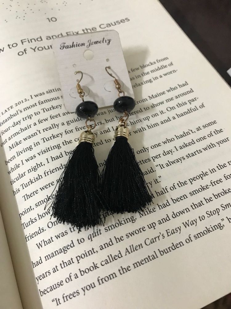Black Thread Earrings