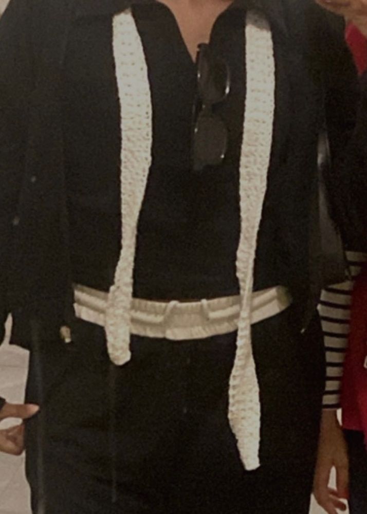 Handmade Crocheted Skinny Scarf - white